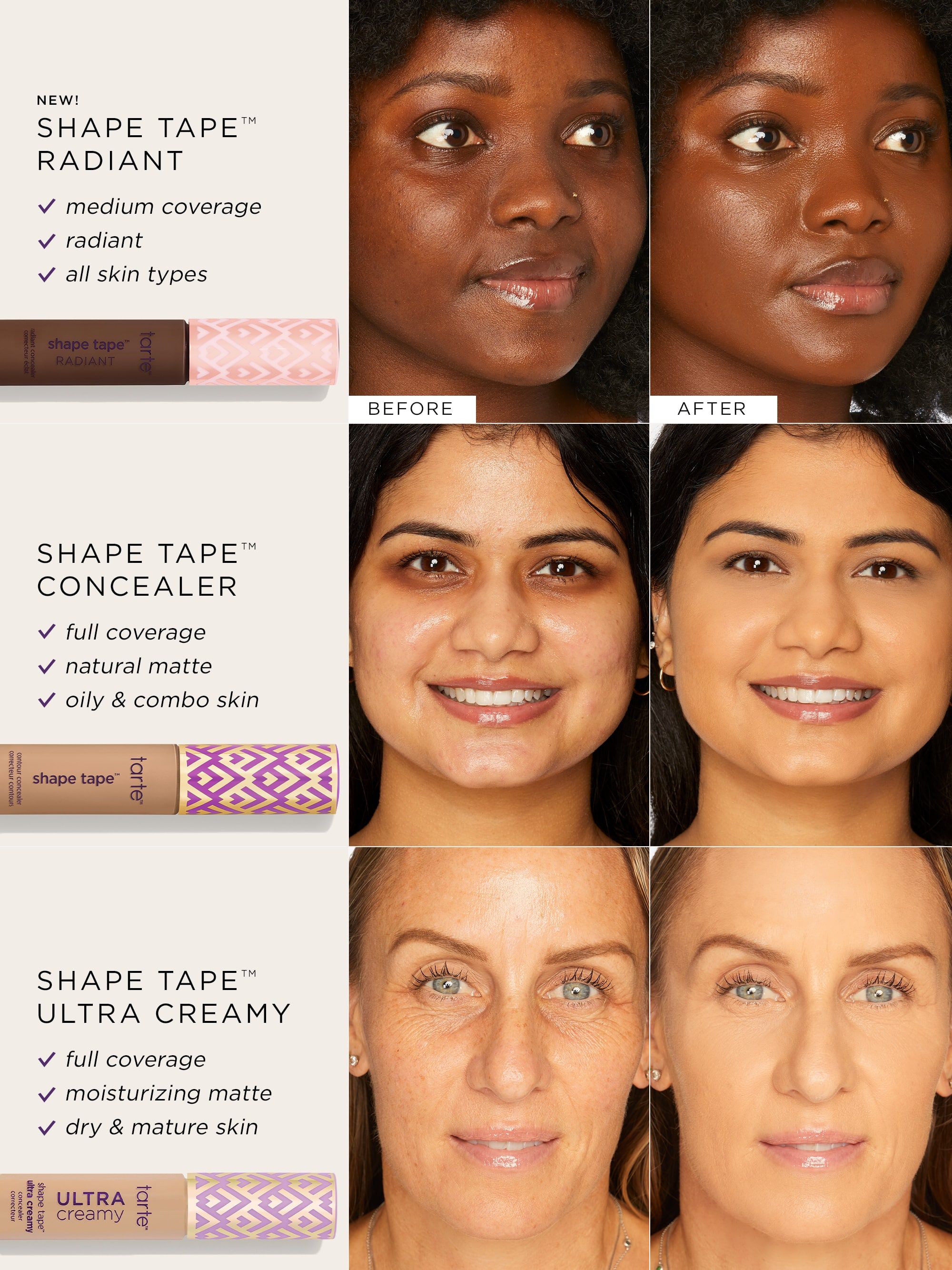 Tarte Shape Tape Full-Coverage Concealer 47S Tan-Deep Sand (tan to deep skin with warm, golden undertones)