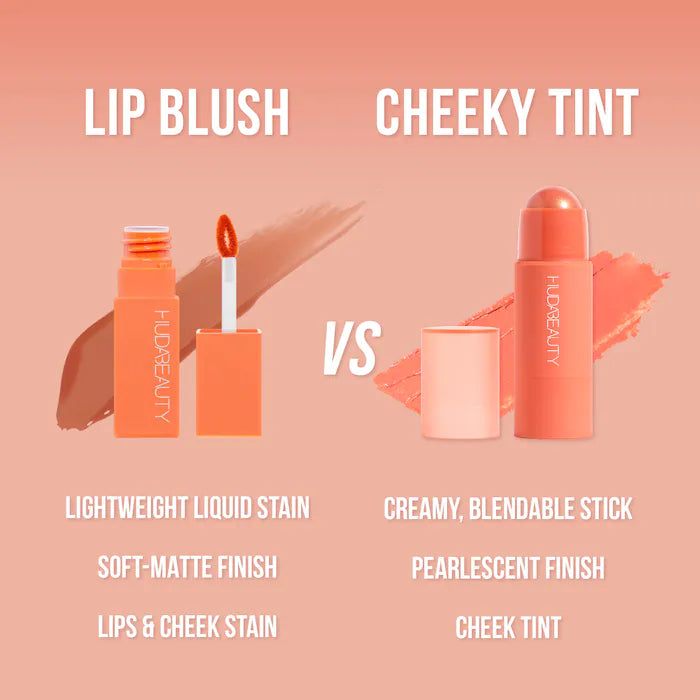 HUDA BEAUTY Lip Blush Cream Lip & Cheek Stain Color: Apricot Kiss - sheer orange