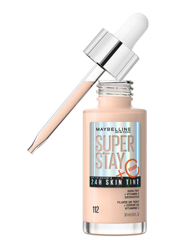 MAYBELLINE SHADE 112-Very Light with Neutral Undertones SUPER STAY UP TO 24HR SKIN TINT WITH VITAMIN C