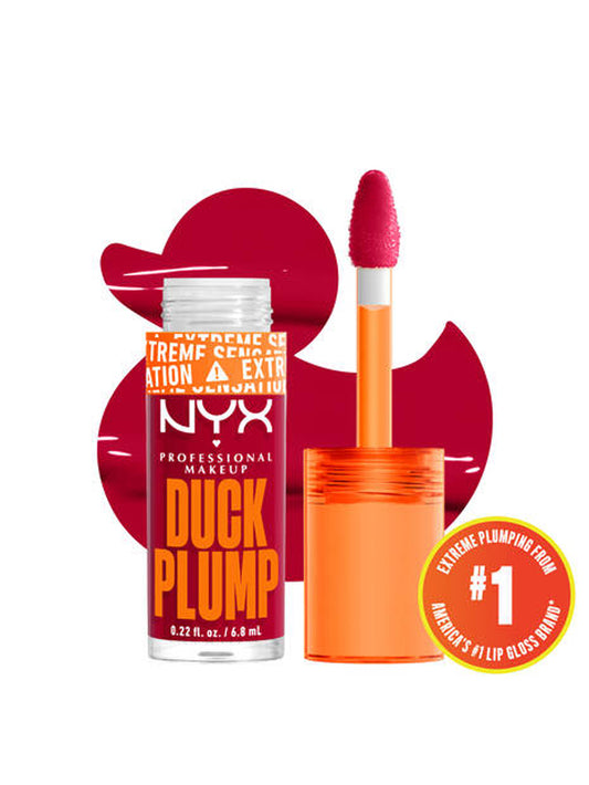 NYX DUCK PLUMP HIGH PIGMENT PLUMPING LIP GLOSS 14-HALL OF FLAME (TRUE RED)