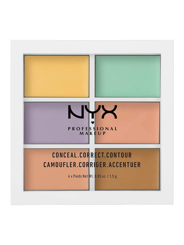 NYX Professional Makeup Colour Correcting Palette, Colour Concealer Makeup Palette, 6 creamy blendable shades