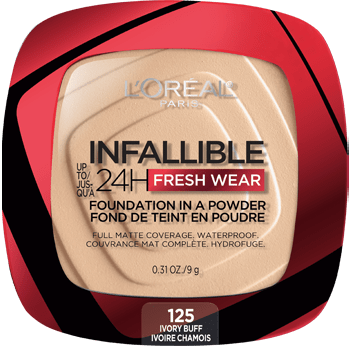 Loreal INFALLIBLE Up to 24H Fresh Wear Foundation in a Powder Shade Ivory Buff 125