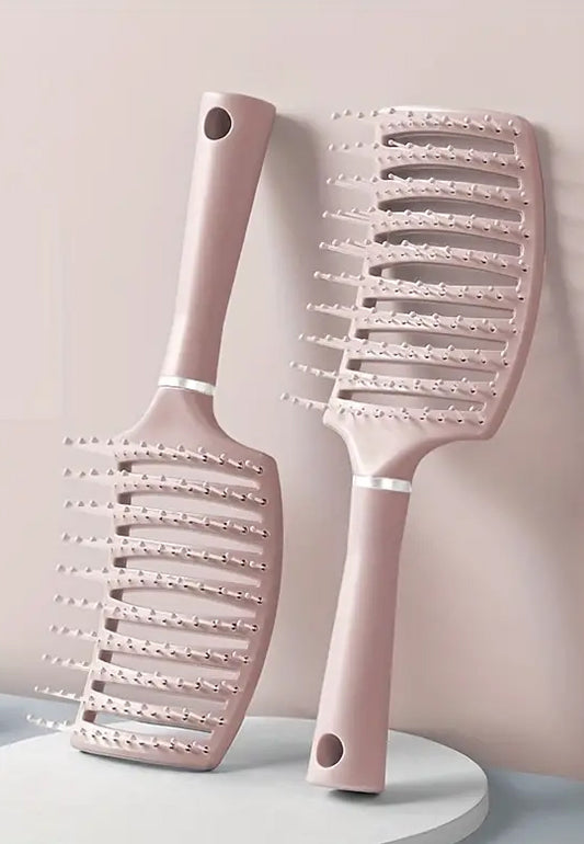 Vented Detangling Brush for Long, Thick, Curly Hair - Tangle-Free Styling for Wet and Dry Hair-Color Pink