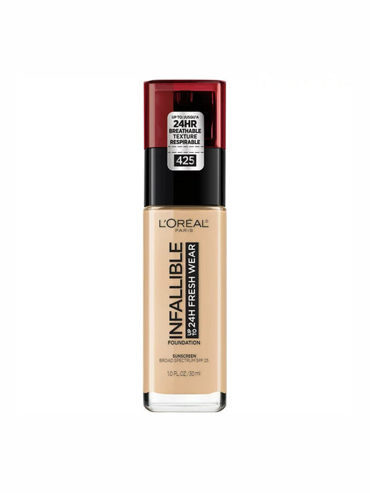 L'Oreal Paris Infallible Fresh Wear 24 Hr Liquid Foundation Makeup, 425 Linen