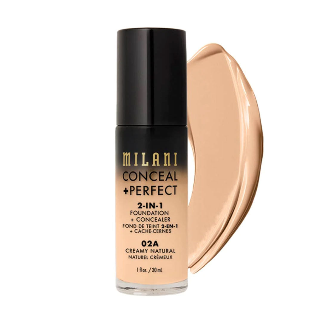 MILANI CONCEAL + PERFECT 2-IN-1 FOUNDATION AND CONCEALER SHADE CREAMY NATURAL 02A