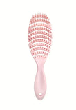 Detangling Oval Hair Brush for Wet or Dry Hair - Hollow Design for Easy Styling and Less Damage-Color Pink