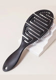 Hollow Out Detangling Hair Brush Fluffy Hairdressing Comb Dry And Wet Hair Comb For All Hair Types-Color Black