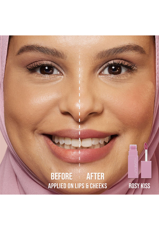 Huda Beauty Lip Blush Creamy Lip & Cheek Stain Rosy Kiss