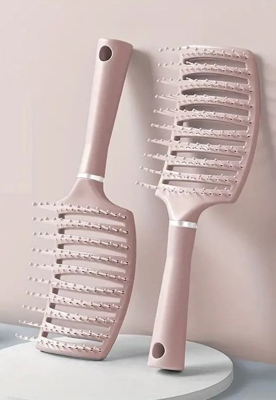 Vented Hair Detangling Brush - Uncharged Massage Comb for All Hair Types - Scalp-Friendly Dry Hair Brush for Daily Use-Color Pink