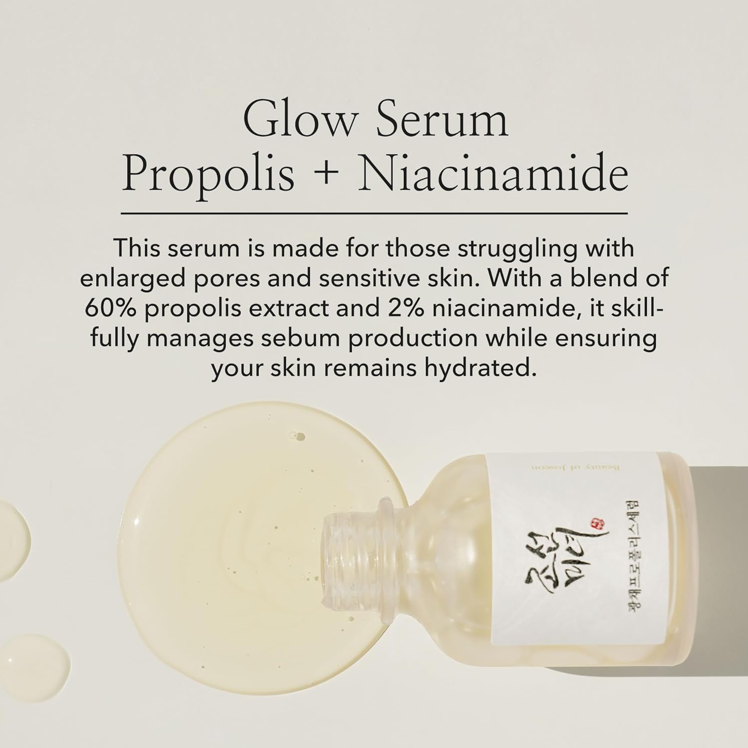 Beauty of Joseon Glow Serum Propolis and Niacinamide Kbeauty Hydrating Facial Serum Korean Moisturizer Glow Up, Uneven Skin Tone Korean Skin Care 30ml