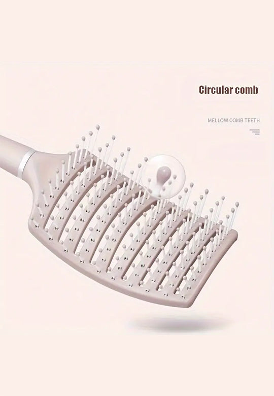 Vented Hair Detangling Brush - Uncharged Massage Comb for All Hair Types - Scalp-Friendly Dry Hair Brush for Daily Use-Color Pink