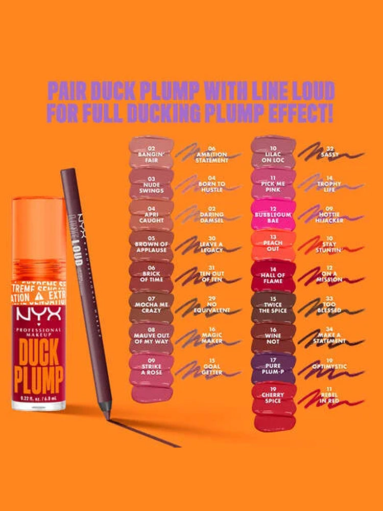 NYX DUCK PLUMP HIGH PIGMENT PLUMPING LIP GLOSS 14-HALL OF FLAME (TRUE RED)