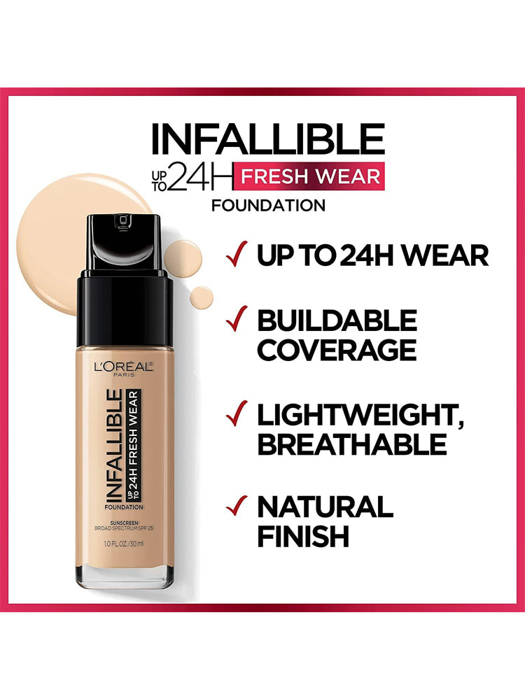 L'Oreal Paris Makeup Infallible Up to 24 Hour Fresh Wear Foundation,  420 True Beige