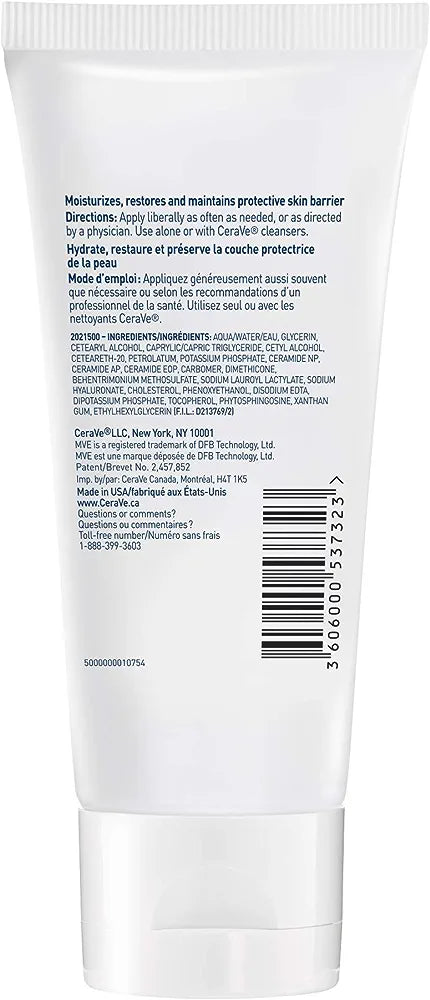 CeraVe, Moisturizing Cream, For Normal to Dry Skin, Daily Face Body Moisturizer (57g Travel Size)