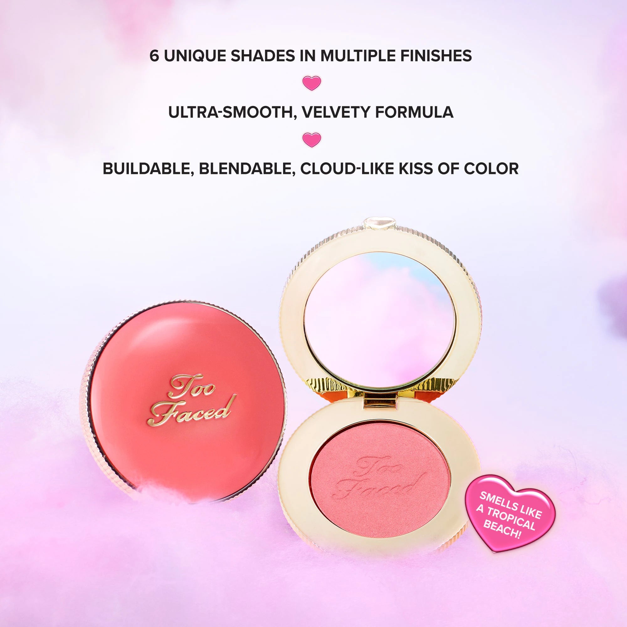 Too Faced Cloud Crush Blush Velvety Second-Skin Powder Formula SHADE Velvet crush ( nude pink)