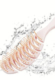 Detangling Oval Hair Brush for Wet or Dry Hair - Hollow Design for Easy Styling and Less Damage-Color Pink