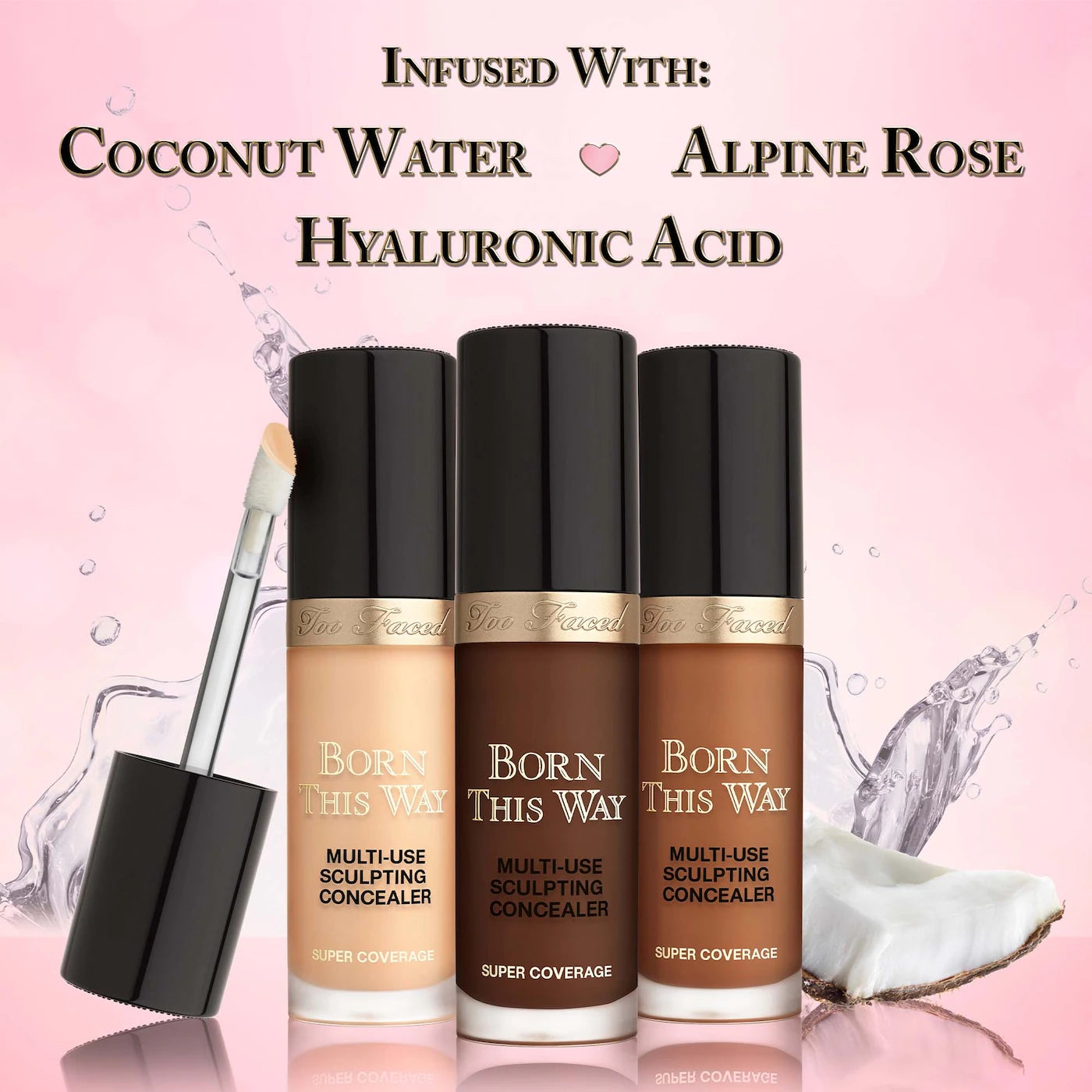 Too Faced Born This Way Super Coverage Multi-Use Concealer Shade Almond (Fair with Golden Undertones)