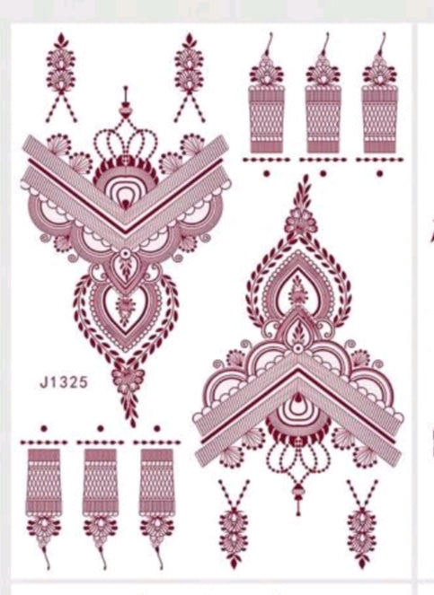 Temporary henna / mehandi tattoo design J1325
