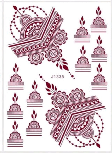 Temporary henna / mehandi tattoo design J1335