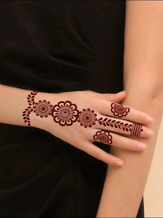 Temporary henna / mehandi tattoo design j1348 two side