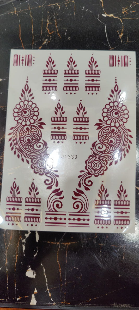 Temporary henna / mehandi tattoo design J1333