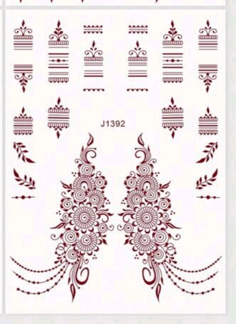 Temporary henna / mehandi tattoo design J1392