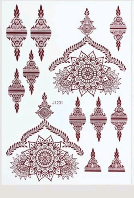 Temporary henna / mehandi tattoo design J1231