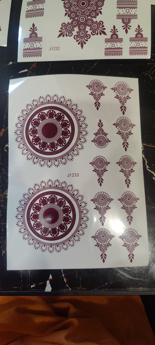 Temporary henna / mehandi tattoo design J1233