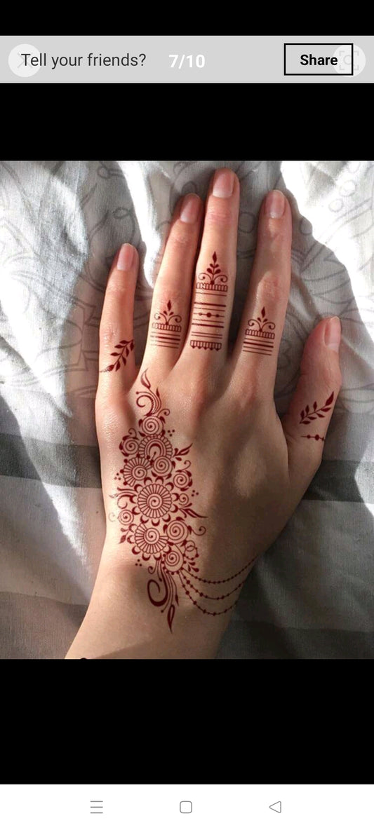 Temporary henna / mehandi tattoo design J1392