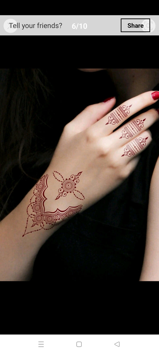Temporary henna / mehandi tattoo design J1390