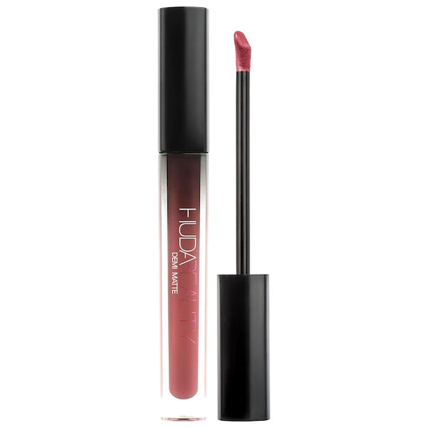 Huda Beauty Demi Matte Cream Liquid LipstickColor Sheikha - A Sumptuous Deep Rose Shade