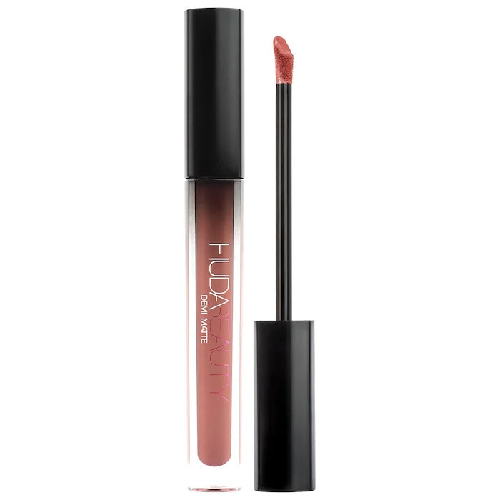 Huda Beauty Demi Matte Cream Liquid Lipstick Color SheEO - A Commanding Brown Nude