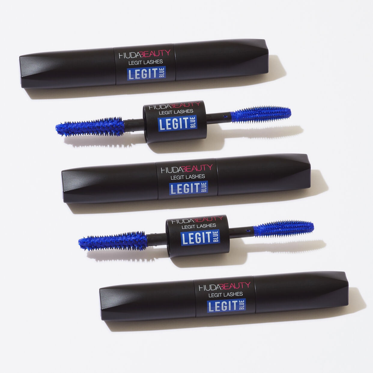 Huda Beauty LEGIT LASHES Double-Ended Volumizing and Lengthening Mascara Electric Blue Mini