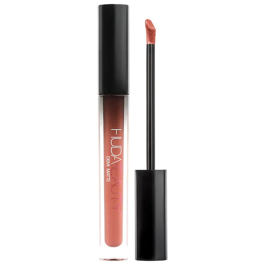 Huda Beauty Demi Matte Cream Liquid LipstickColor SHEro - A Playful Peachy Nude