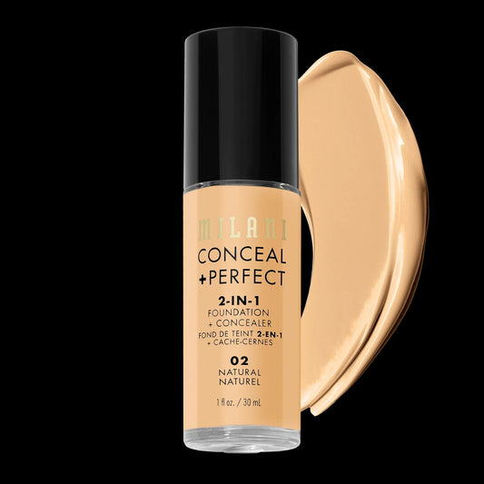 Milani CONCEAL + PERFECT 2-IN-1 FOUNDATION AND CONCEALER 02 Natural (light with warm yellow undertone)