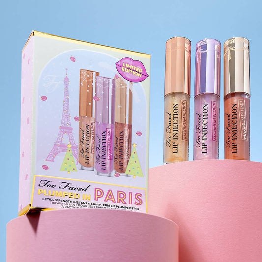 Too Faced Plumped in Paris: Lip Injection Maximum Plump Trio Limited Edition Pastry-Inspired Shades