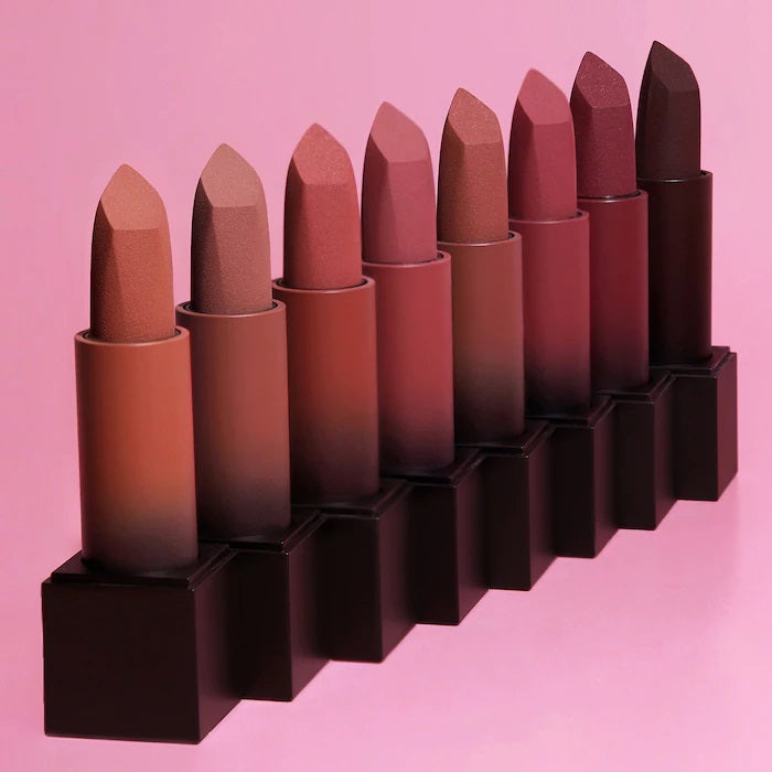 Huda Beauty Power Bullet Matte Lipstick Interview A Confident Peachy Nude (Warm Toned)